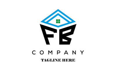 FB real estate latter logo vector