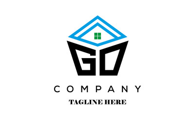 GO real estate latter logo vector