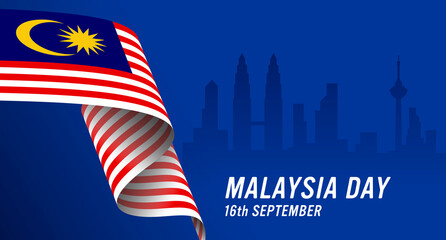Obraz premium Vector illustration of Merdeka, Malaysia Day and Independence Day concept. Malaysian Flag.