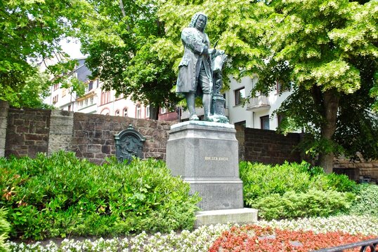 Eisenach, Germany: Johann Sebastian Bach was born in Eisenach, Germany. A statue of Bach is across the street from the Bachhaus, a museum regarding the composer and musician. 