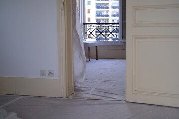 A french parisian flat during repairs. - obrazy, fototapety, plakaty
