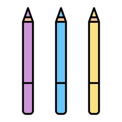 Vector Eye Pencils Filled Outline Icon Design