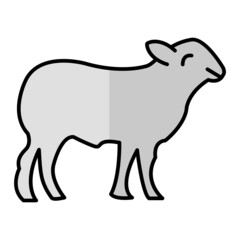 Vector Sheep Filled Outline Icon Design