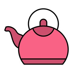 Vector Teapot Filled Outline Icon Design