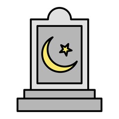 Vector Cementary Filled Outline Icon Design