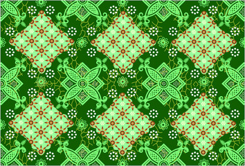 Indonesian batik motif with a very distinctive plant pattern. Exclusive vector for design