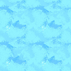 Blue Frost Abstract Pattern Expressionism Digital Illustration. Vector Design Seamless Modern Texture.