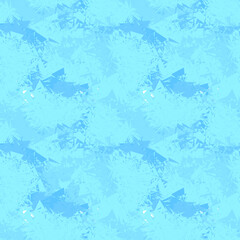 Blue Frost Abstract Pattern Expressionism Digital Illustration. Vector Design Seamless Modern Texture.