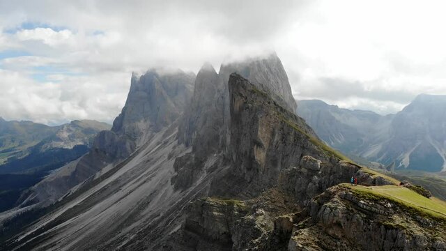 Breathtaking drone view of mountain range