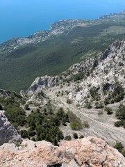 Fototapeta premium Landscape with mountain peaks and rocks