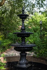 Foto auf Alu-Dibond Elegant Black Fountain at Van Vorst Park in Jersey City New Jersey © James