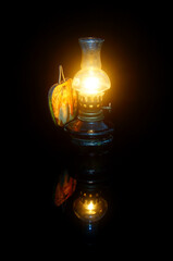 A traditional lamp.
It's an oil lamp that is used to produce light continuously for a period of...