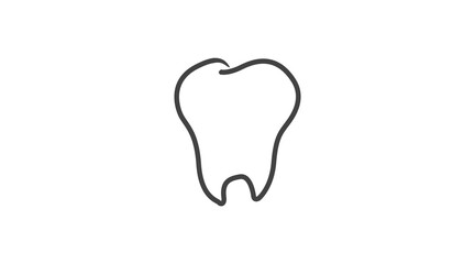 Tooth Icon. Vector isolated editable black and white illustration of a tooth