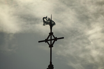 Fototapeta na wymiar cross on the top of the sky