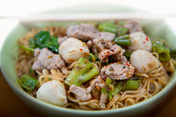 Ayutthaya Boat Noodle :Pork noodles mixed with pig's blood dissolve in soup.This menu is called Pork Waterfall Noodle.Which is one of the famous dishes in Thailand.Both delicious and full of nutrients