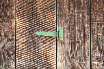 hinge on a wooden barn door