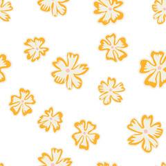 Abstract Elegant Flowers Pattern Minimal Shiny Design Seamless Trendy Fashion Colors Perfect for Fabric Print or Wrapping Paper