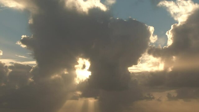 Light Beams Shining Through Clouds Time Lapse