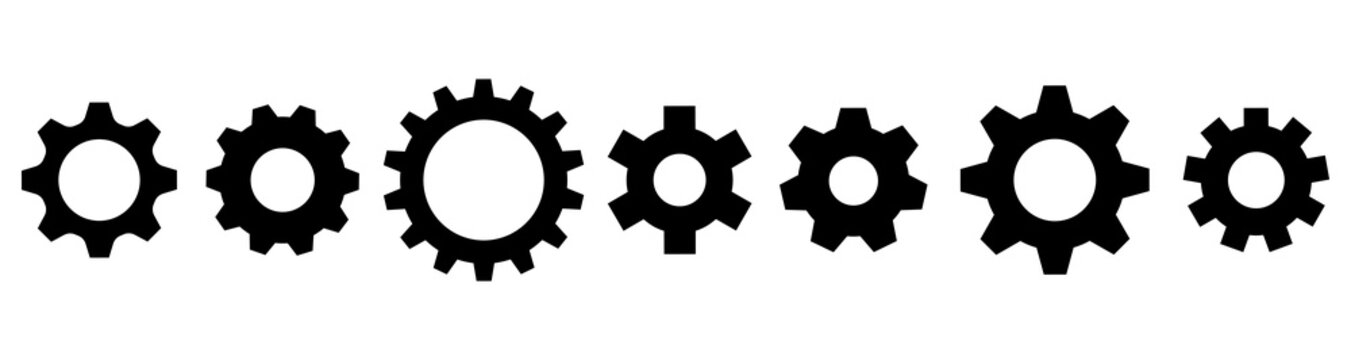 Gear setting icon vector collection. Cog wheel and gears isolated. Symbol of setting. Vector illustration