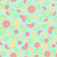 Seamless background with fruits.