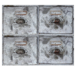 Old drawers isolated on background