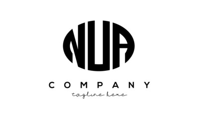 NUA three Letters creative circle logo design