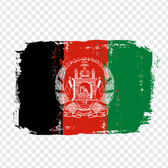 Flag Islamic Republic of Afghanistan from brush strokes. Flag Afghanistan on transparent background for your web site design, logo, app, UI. Stock vector.  EPS10.