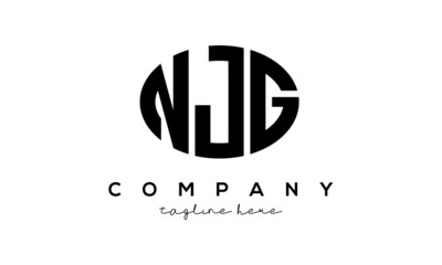 NJG three Letters creative circle logo design