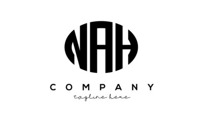 NAH three Letters creative circle logo design