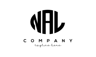 NAL three Letters creative circle logo design