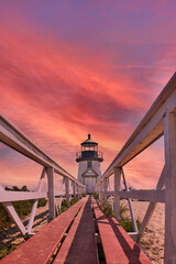 Brant Point Lighthouse Nantucket island sunset