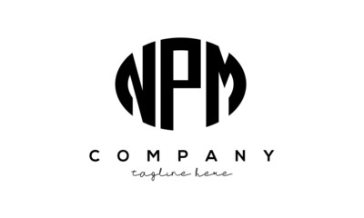 NPM three Letters creative circle logo design - obrazy, fototapety, plakaty