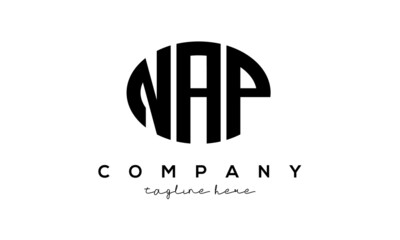 NAP three Letters creative circle logo design