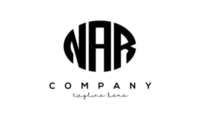 NAR three Letters creative circle logo design