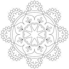 Leaf Flower Petal Coloring Mandala Art Simple Graphic Shape Vector Floral Oriental Outline Vintage Decorative Elements Pattern Illustration Islam Arabic Indian Turkish Mystic Religion Morals Lotus