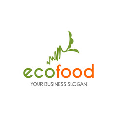 Fototapeta premium vegan food logo design