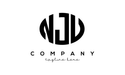 NJU three Letters creative circle logo design	