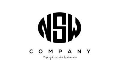 NSW three Letters creative circle logo design	