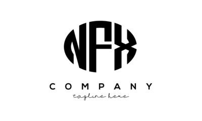 NFX three Letters creative circle logo design	
