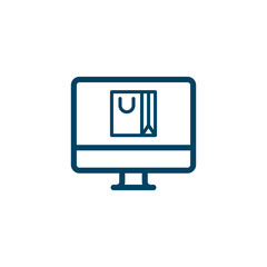 Online shopping flat icon. E-commerce concept, internet store sign.
