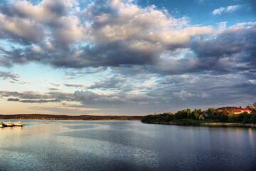 sunset over the river