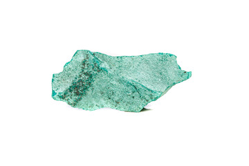 Macro mineral stone Malachite in the rock on a white background