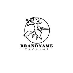 Obraz premium witch cartoon logo icon black template isolated vector illustration