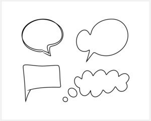 Doodle chat clipart isolated on white. Hand drawn speech symbol. Sketch vector stock illustration. EPS 10