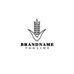 wheat stalk cartoon logo icon design template illustration