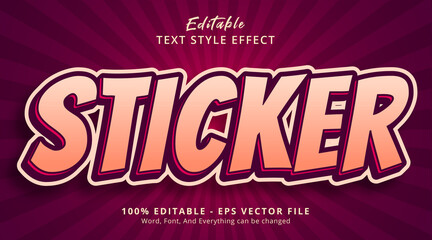 Editable text effect, Sticker text on headline poster style effect