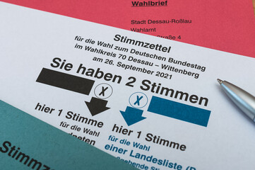 Bundestagswahl 2021 - Wahlschein ankreuzen