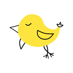 Cute little cartoon bird vector illustration