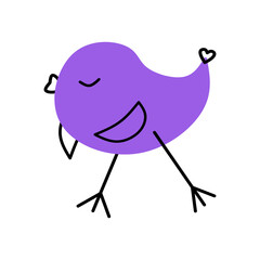 Cute little cartoon bird vector illustration