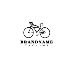bike cartoon logo icon design template black vector illustration